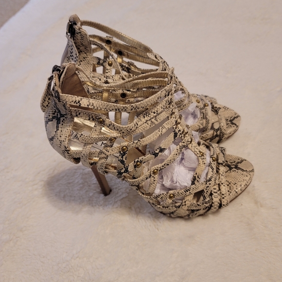 Steve Madden Candi snake skin cage heels - Picture 3 of 11